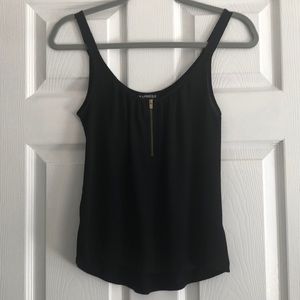 Express gold zipper cami black XS